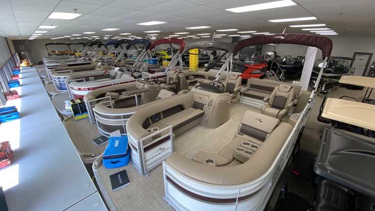 Pontoons for sale at Power Lodge in Ramsey, MN.